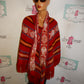 Vintage REd Aztec Poncho Size 1 Size Fits All