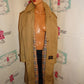 Vintage Tan  Plaid Print Coat Size L