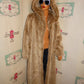 Vintage Together Cream/Brown Faux Fur Coat Size 1x