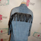 Jean Jacket With Black Shingles Size L
