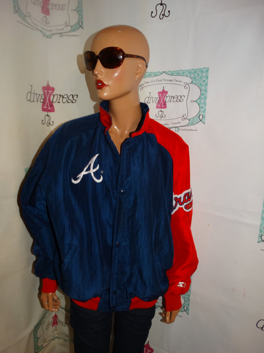 Vintage Starter Atlanta Braves Blue/REd Jacket Size XL