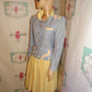 Vintage Levino Verna Blue/White Stripe Patch 2 Piece Skirt Set Size S