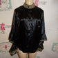 Black/Gold Detail Sleeve Blouse Size M