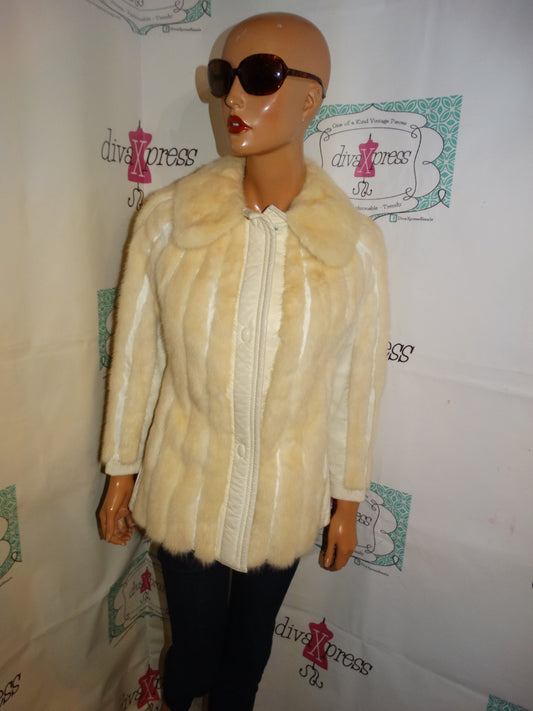 Vintage The Borne March Authentic Leather/Mink Coat Size S