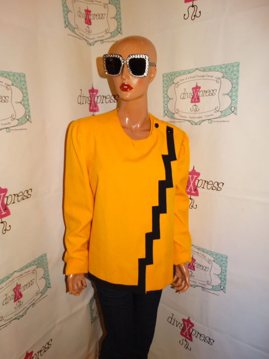 Vintage Sherbert yellow/Black Blazer Top Size 1x