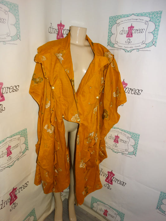 Vintage Mustard  Yellow Draped Throw  Size 3x-4x
