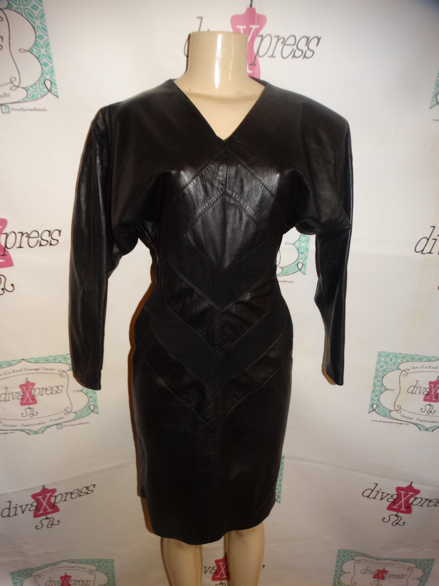 Vintage Rafaella  Leather Dress Size M