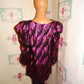 Vintage Pink/Black Metallic High Shoulder Blouse Size 1x