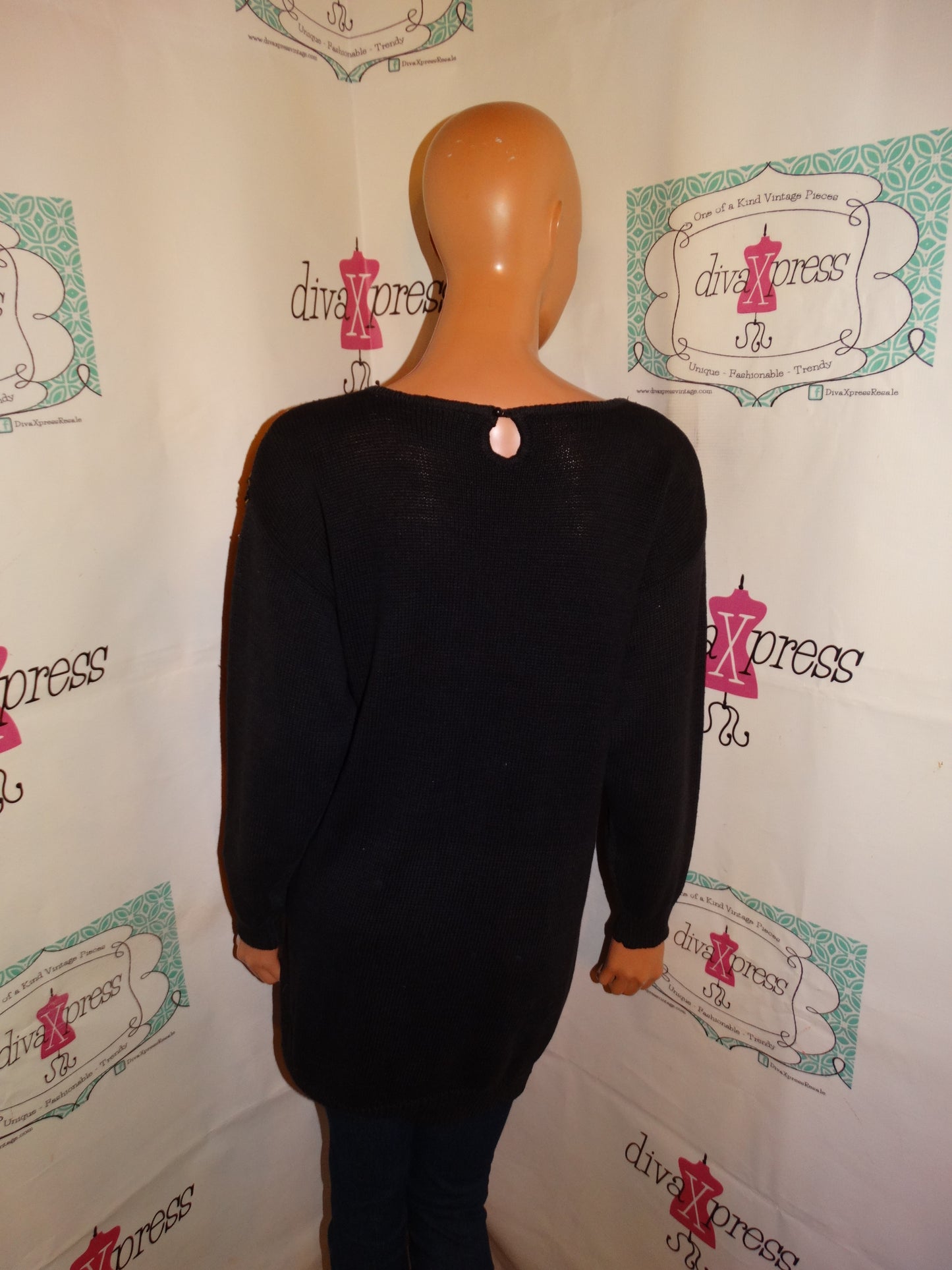 Vintage Trimmings Black Sequins Sweater Size 1x