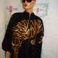 Vintage Modi Black/Tiger Sequins Jacket Size 2x