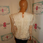 Vintage Notations Cream Sheer Ruffle Blouse Size M