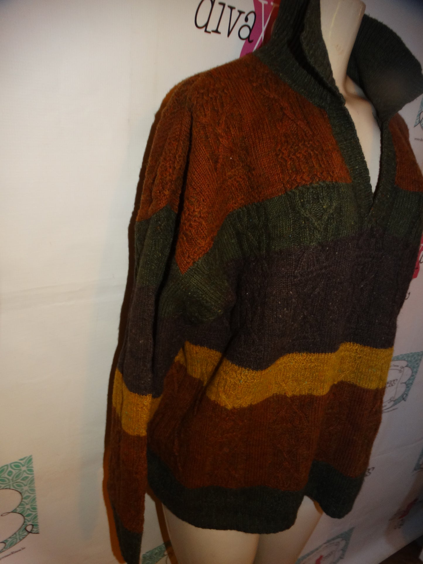 Vintage Jones New York  Rust/Green Sweater Size XL