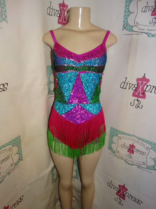 Vintage Pink Sequins Body Suit Size XL