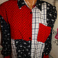 Vintage Krazy KAt Black/White Red Blouse Size XL
