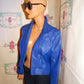 Vintage Jessica London Blue Leather Jacket Size 1x