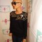 Vintage Lindsey Blake Black Sequins Sweater Size L