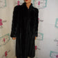 Vintage Intrigue Black Faux Fur Long Coat Size M