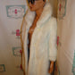 Vintage White Faux Fur Coat Size S