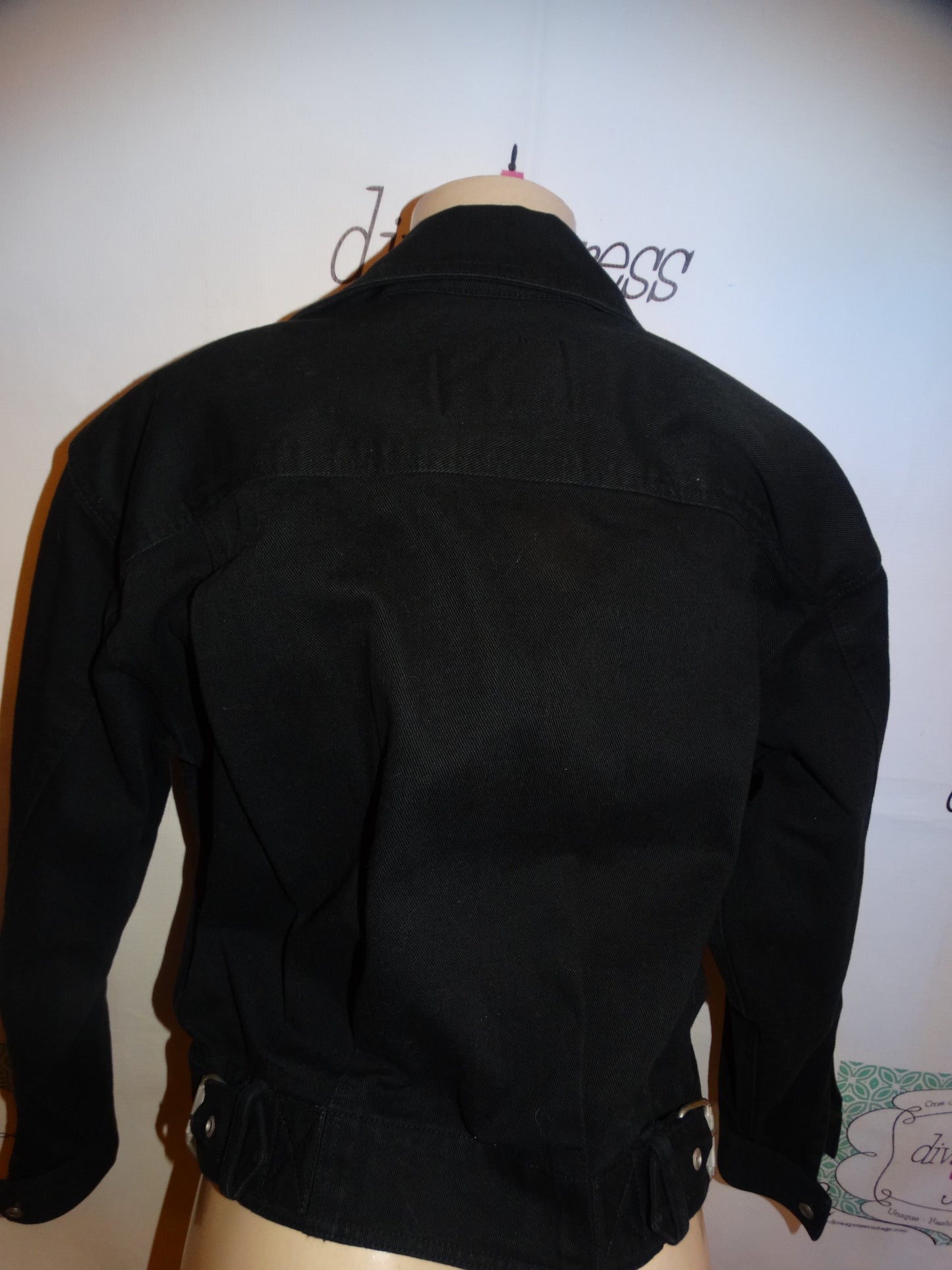 Vintage LizWear Black Jean Jacket Size M