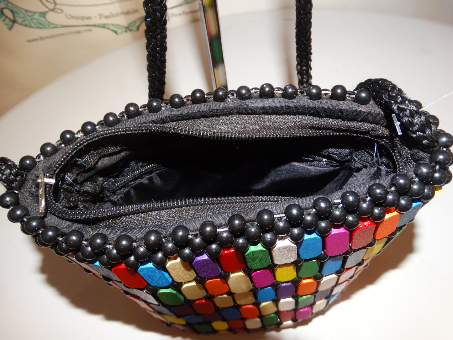 Vintage Colorful Beaded Purse Crossbody Size S