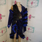 Vintage Purple and Black Sequins/Ruffle Dress/Dress Size M