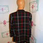 Vintage Lady Devon Black/Red Plaid Buttonless Blazer Size 1x