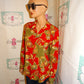 Vintage Le Caviar REd/Gold Versace Style Blouse Size S