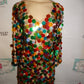 Vintage Sequins Shimmer Colorful Dress Size XL
