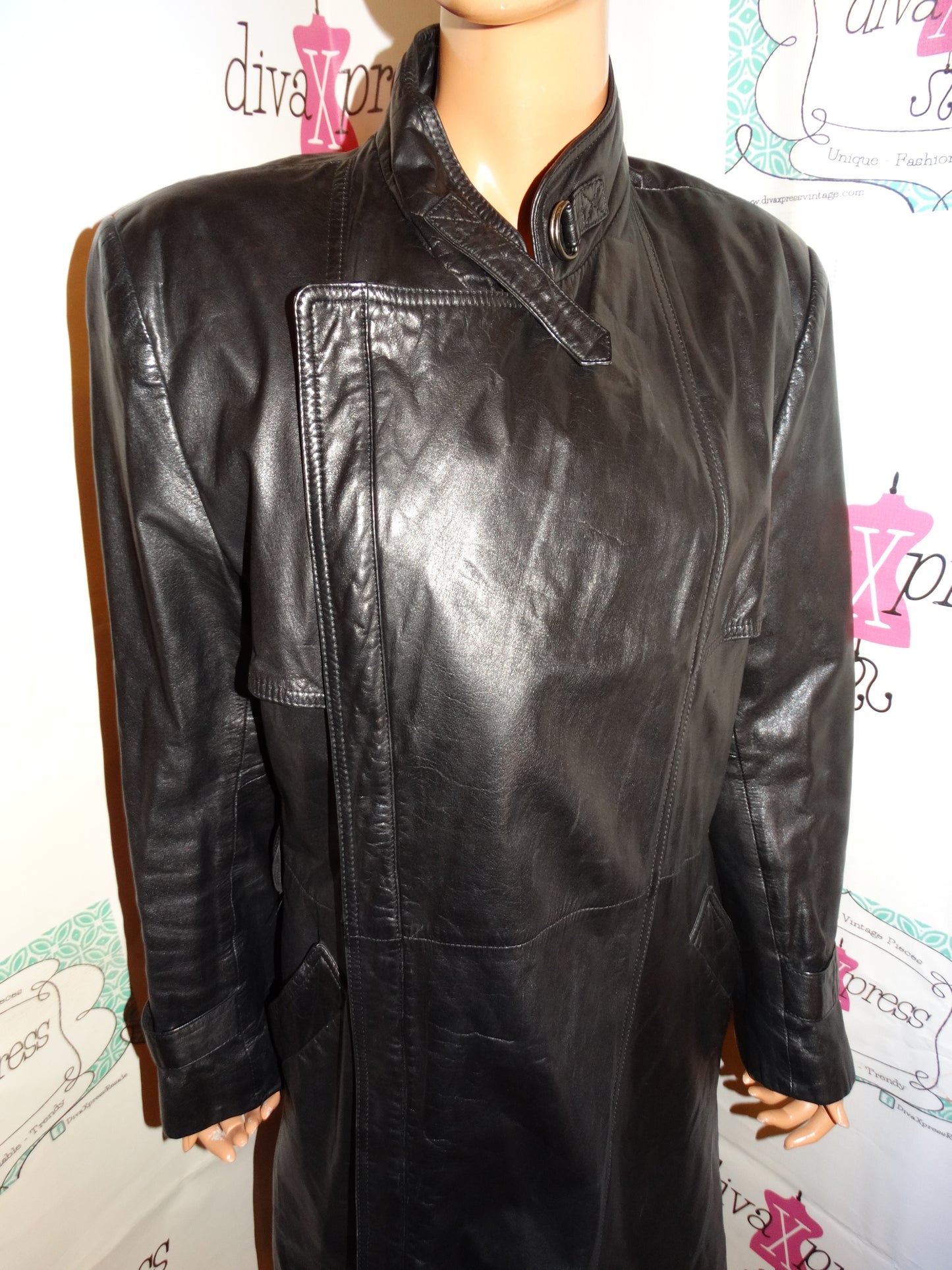 Vintage Walden Black leather Jacket Size XL