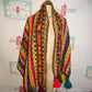 Vintage Colorful Wool Scarf Size XL