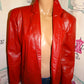 Vintage Leather Designs Red Leather Throw Size L