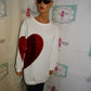 White Heart SweatShirt Size M