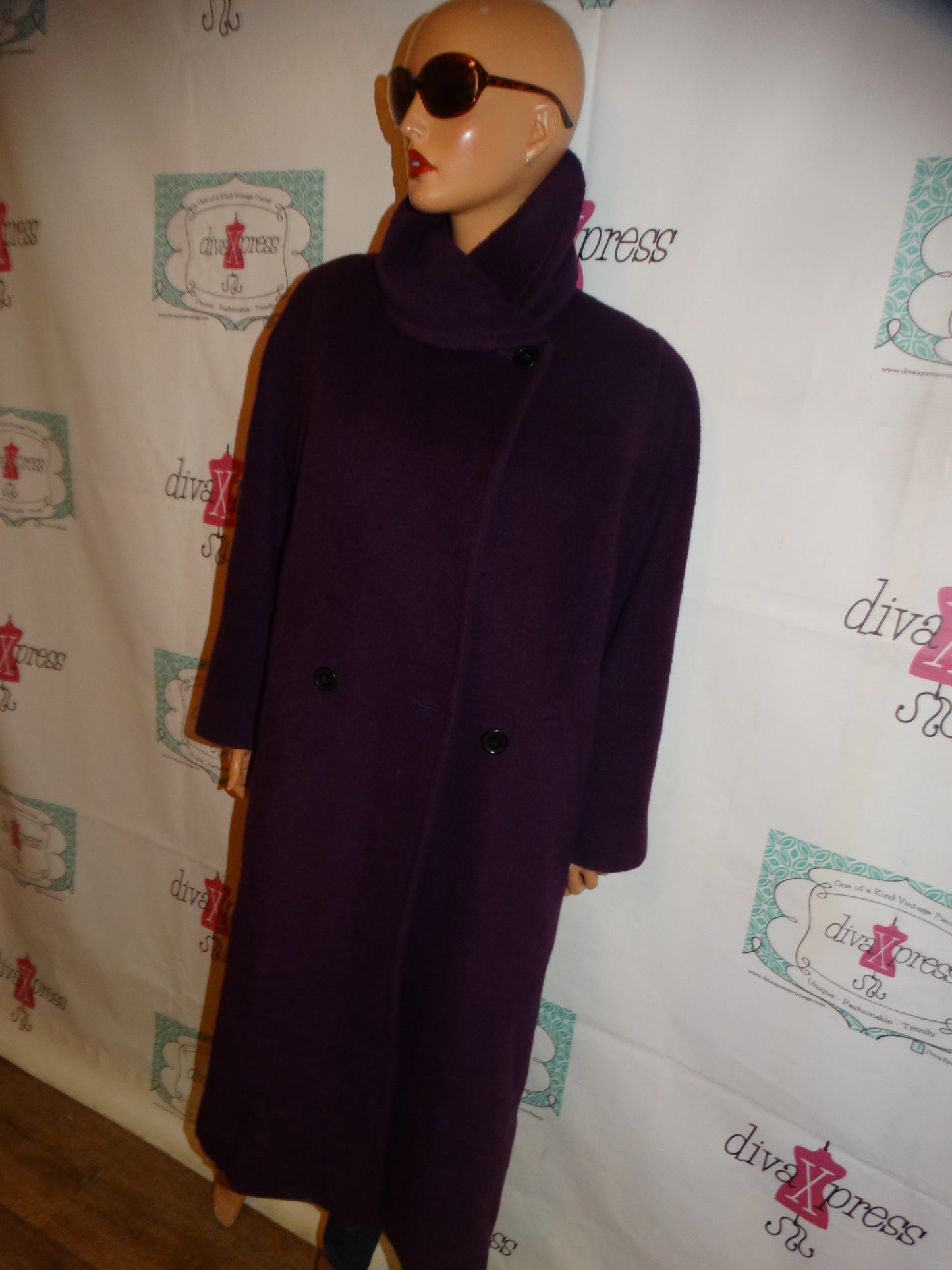 Vintage Bill Class Purple Wool Coat Size XL