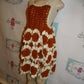 Vintage Brown/Cream Crochet Top Size L