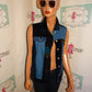 Vintage Susan Bristol Blue Jean Vest Size L