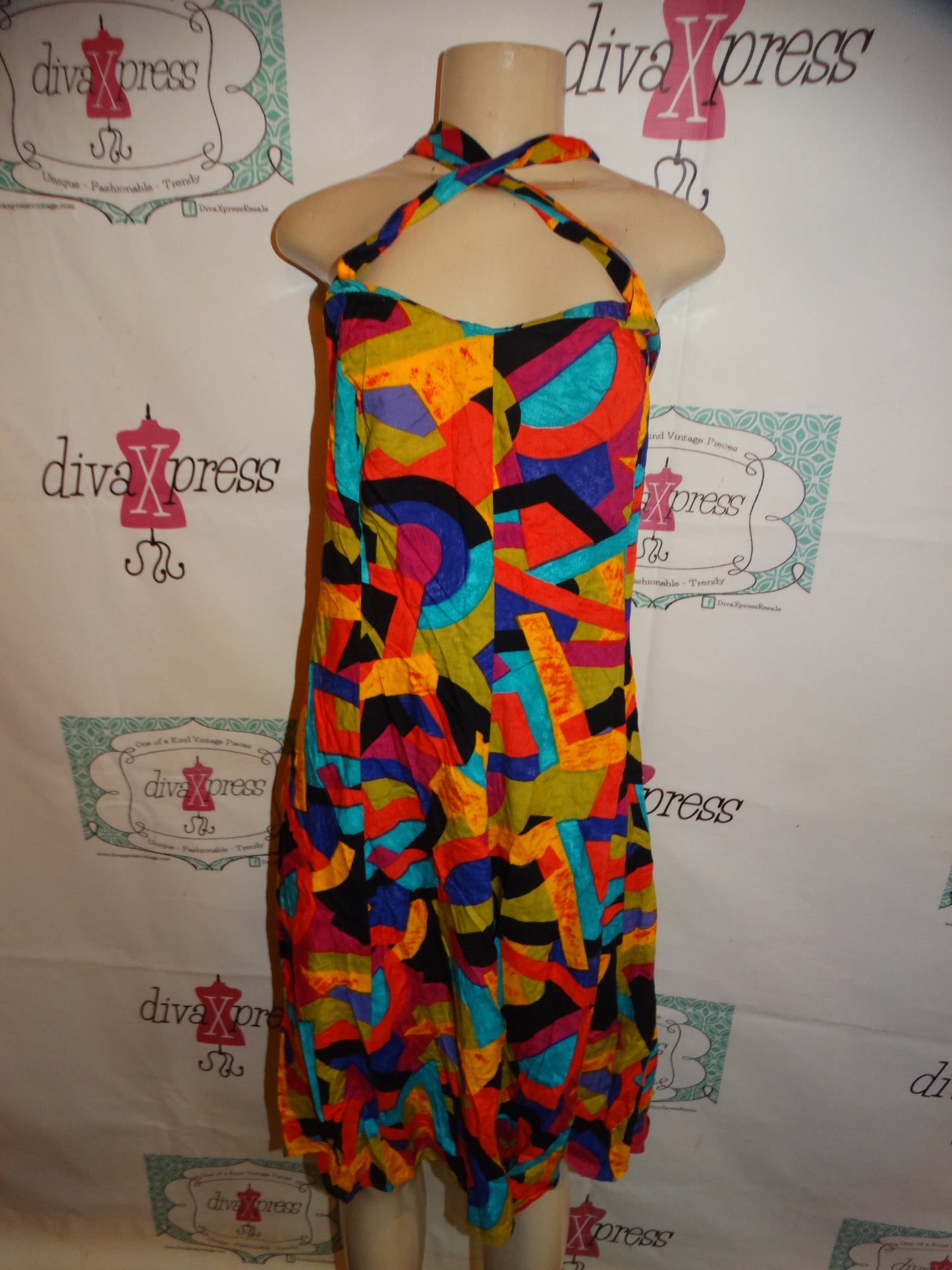 Vintage Brett Alexander Colorful Dress Size 1x