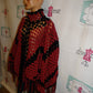 Vintage Pink/Black Poncho Size  1 Size Fits All