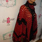 Vintage Pink/Black Poncho Size  1 Size Fits All