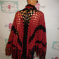 Vintage Pink/Black Poncho Size  1 Size Fits All
