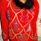 Vintage Just B Red Christmas Sweater Size M