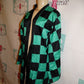 Green/Black Checkered Throw Size L