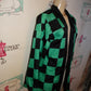 Green/Black Checkered Throw Size L