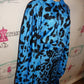 Vintage Sai Sankoh Blue Leopard 2 Piece Skirt Set Size L