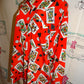 Vintage Gianna Red Card Blouse Size XL