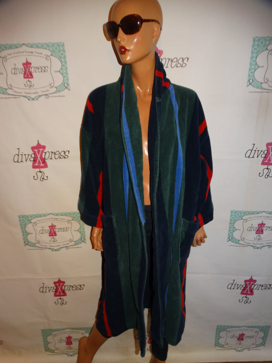 Vintage Nautica Cotton Blue/Red Throw Size 1x