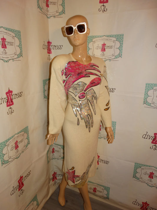 Vintage Outlander Sequins Sweater Dress Size 1x