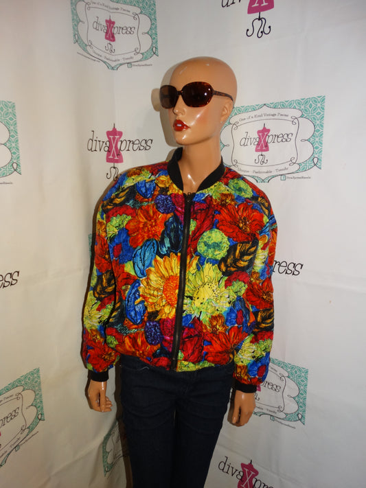 Vintage Robert Stock Colorful Silk Jacket Size S