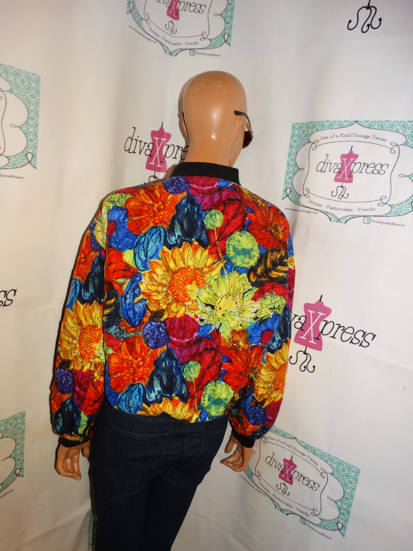 Vintage Robert Stock Colorful Silk Jacket Size S
