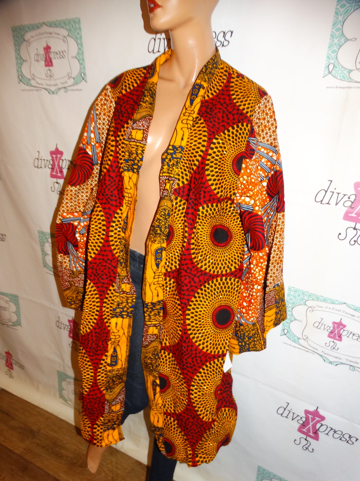 Grass-fields African Print Duster Size 2x