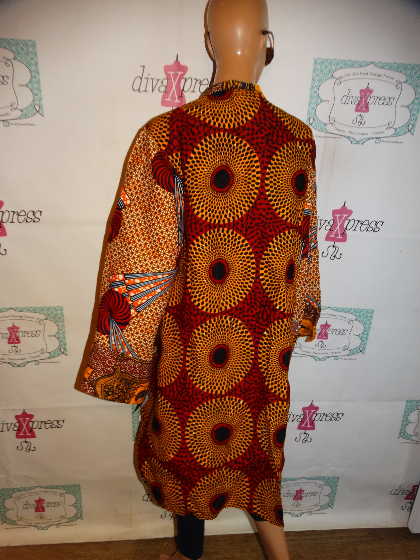 Grass-fields African Print Duster Size 2x